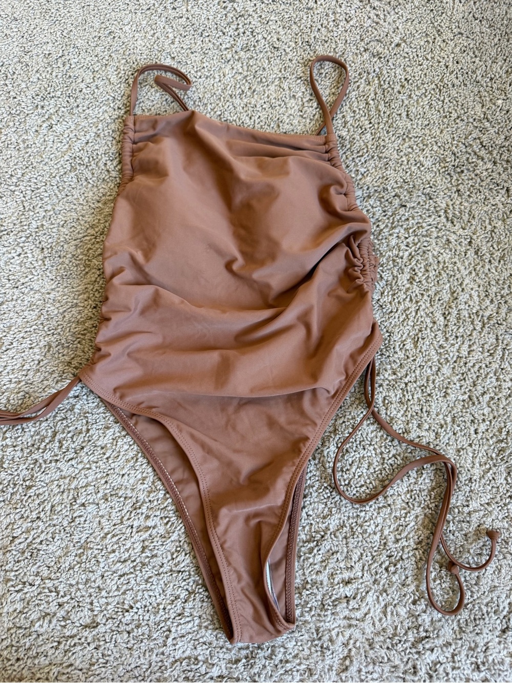 NWOT Brown One Piece Swim Suit Size Medium